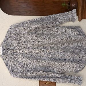 J. Crew, Size 4, button down, long sleeve, blue white